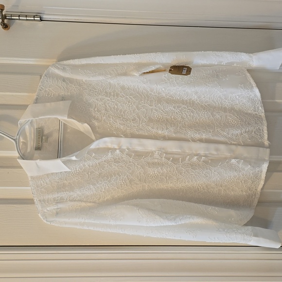 RYEGRASS BRAND WOMEN'S SHEER WHITE FRONT BUTTON BLOUSE TOP SIZE SMALL - Picture 2 of 16